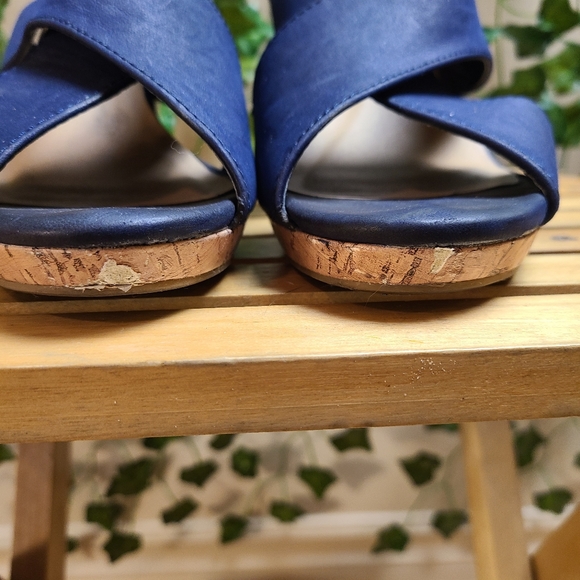 Chelsee Girl Women's Coastal Blue Pleather High Heels Summer Sandals - Picture 3 of 16